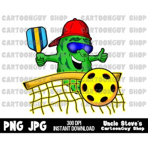 Pickleball Clipart - Pickleball Players Logo - PNG - JPG - Cartoon - Image - Icon - Digital Download.