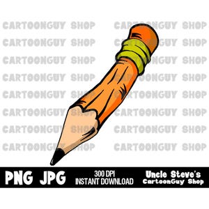 Cartoon Pencil Clip Art: PNG, JPG (Digital Download)