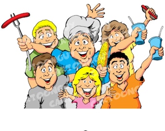 Picnic Clip Art - Picnic Party Invitation - PNG - JPG - Cartoon Clipart - Commercial Use - Digital Download.