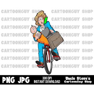 Business Clip Art - Working Mom - Woman - Baby - PNG - JPG - Sublimation - Cartoon - Image - Icon - Digital Download.