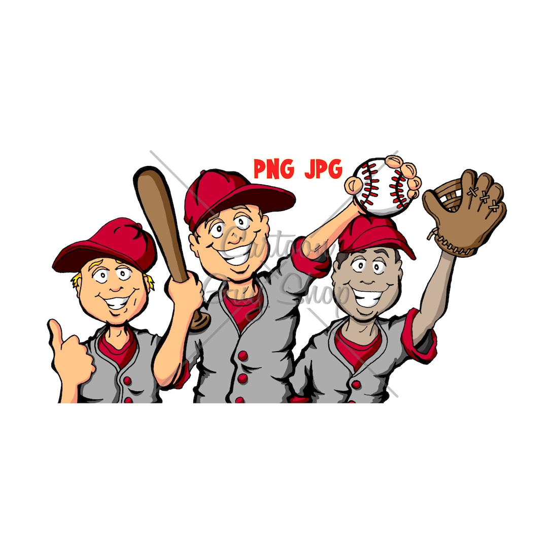 Baseball Clipart Boy's Baseball PNG JPG Cartoon Etsy