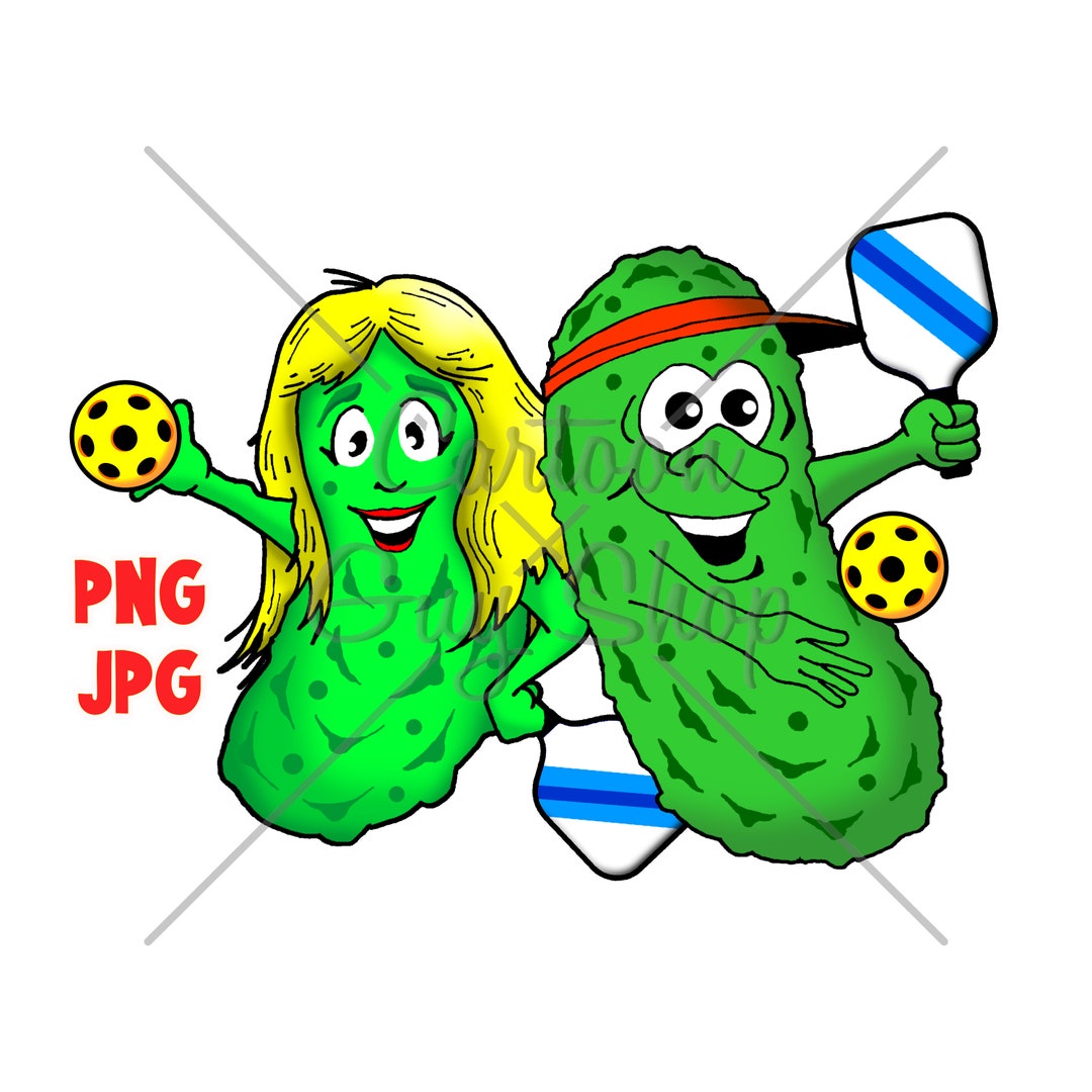 Pickleball Clipart Happy Pickleball Couple PNG JPG Cartoon Image Icon Il 1080xN.4878707787 2uby