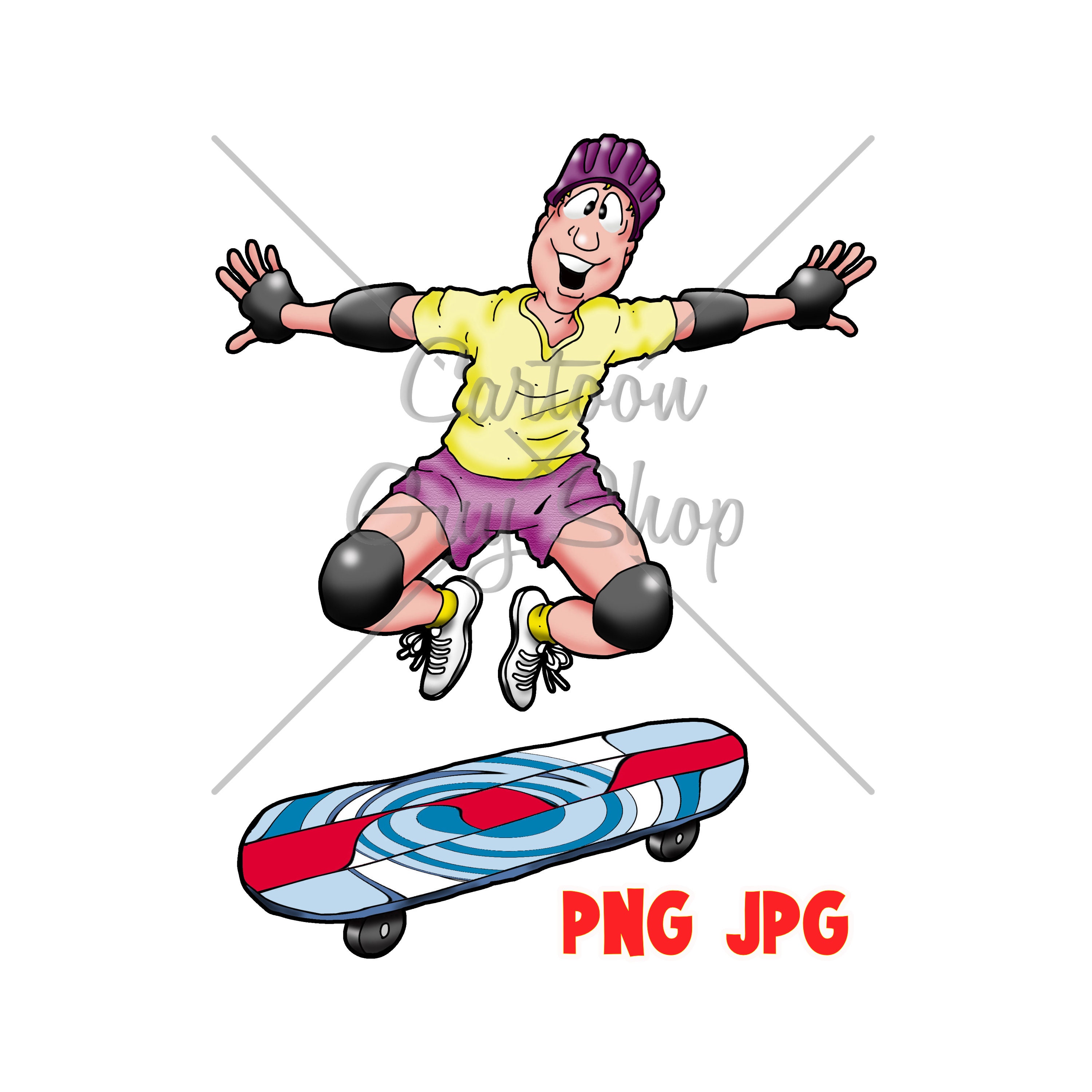 Skateboard Clipart Skateboarder PNG JPG Cartoon - Etsy Skateboard Clipart Skateboarder PNG JPG Cartoon - Etsy