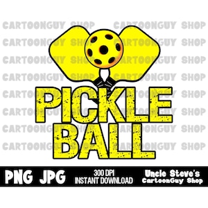 Pickleball Clip Art - Pickleball Graphic Logo - PNG - JPG - Sublimation - Cartoon - Image - Icon - Digital Download.