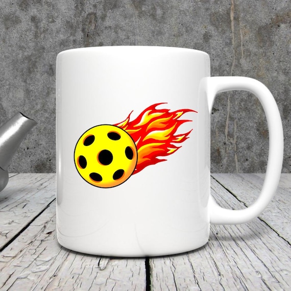 Pickleball Clip Art - Flaming Pickleball - PNG - JPG - Digital