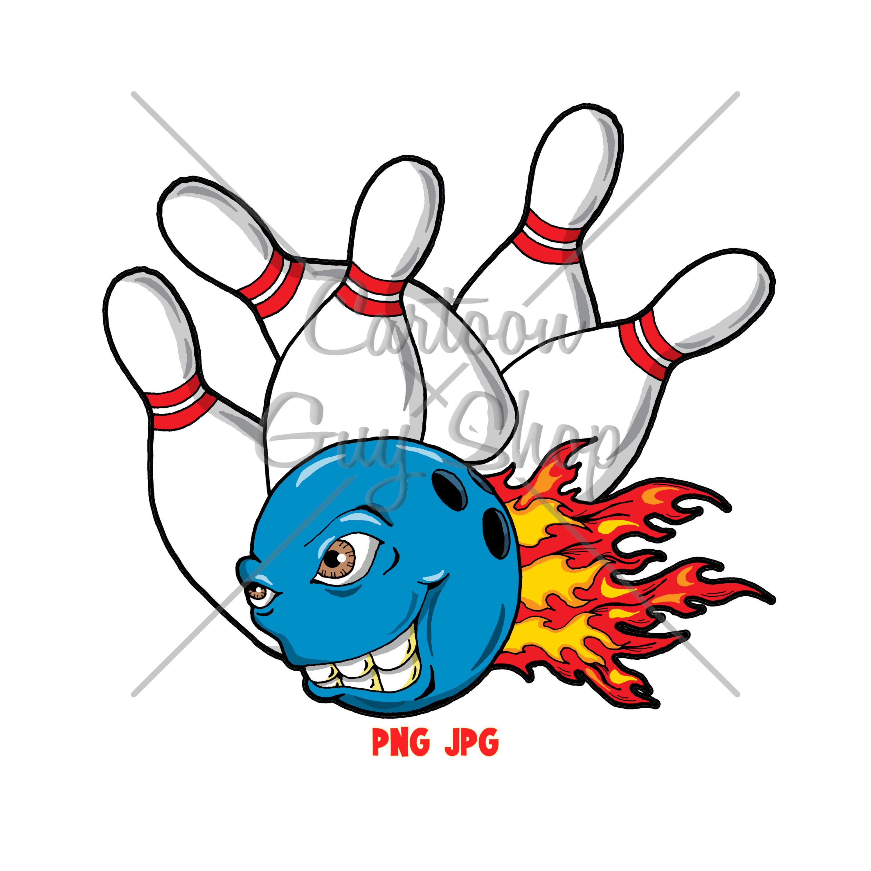 Monster Bowling Ball PNG JPG Cartoon Bowling Ball Clipart | Etsy