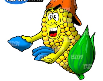 Imágenes prediseñadas de dibujos animados de Cornhole: Imagen de lanzamiento del jugador PNG - JPG (Descarga digital)