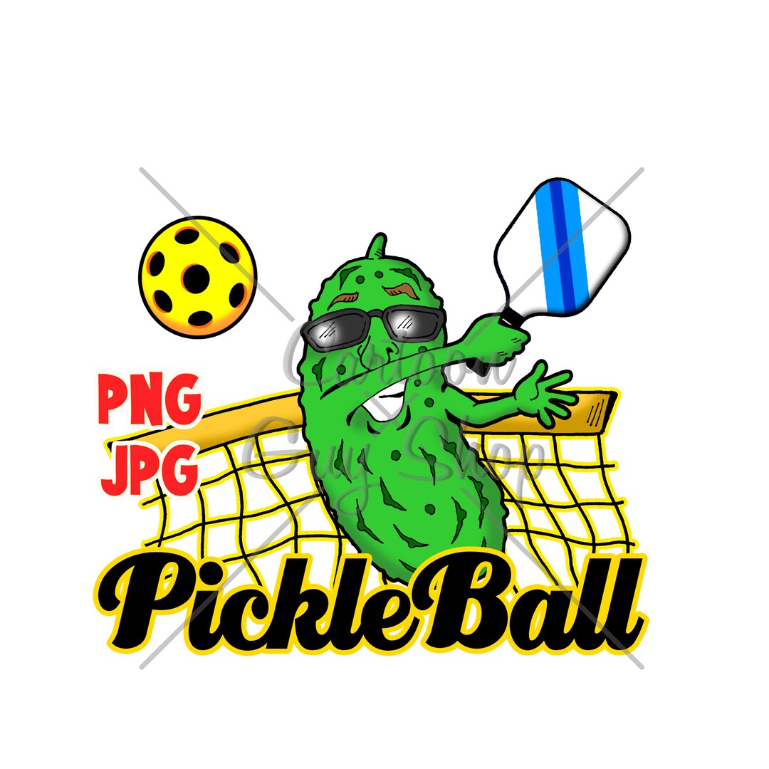 Pickleball Clipart Swinging Pickleball Logo PNG JPG Cartoon Image Icon ...