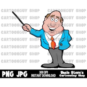 Bildung Clip Art - Ein Professor Unterrichtet - Klassenzimmer - PNG - JPG - Sublimation - Cartoon - Digital Download.