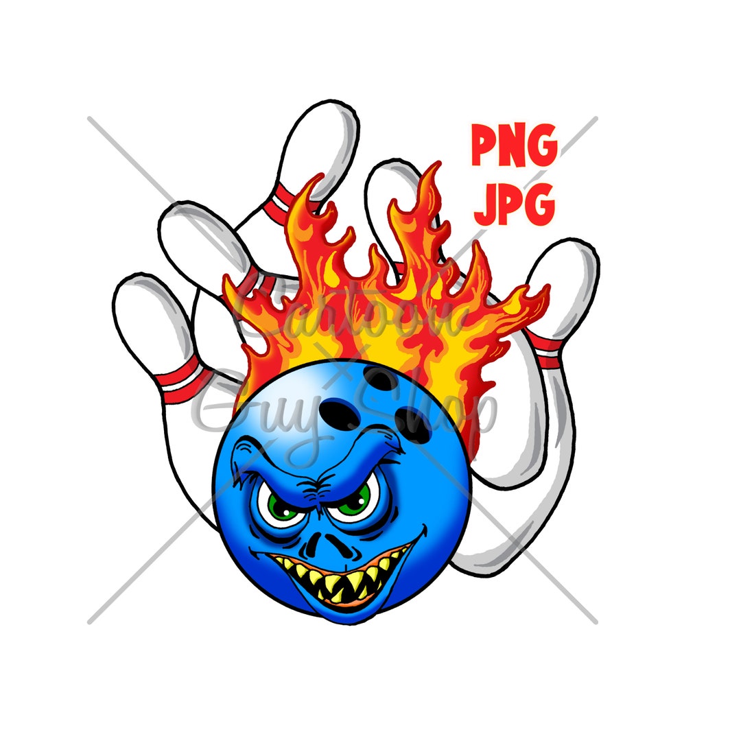Bowling Clipart Monster Bowling Ball PNG JPG Cartoon Image Digital