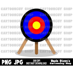 Archery Target Clip Art: Cartoon Image (Digital Download)