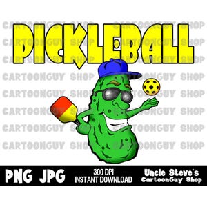 Clip Art de Pickleball - Logotipo genial de Pickleball - PNG - JPG - Sublimación - Dibujos animados - Descarga digital.