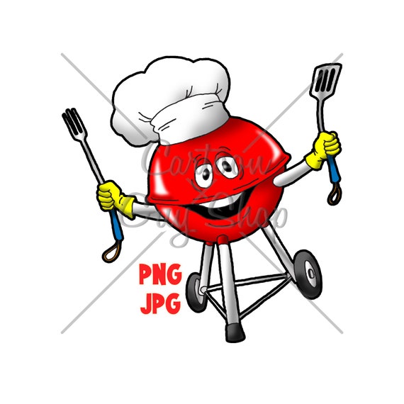 Happy Grill PNG JPG Cartoon Grill Clipart Digital - Etsy Israel