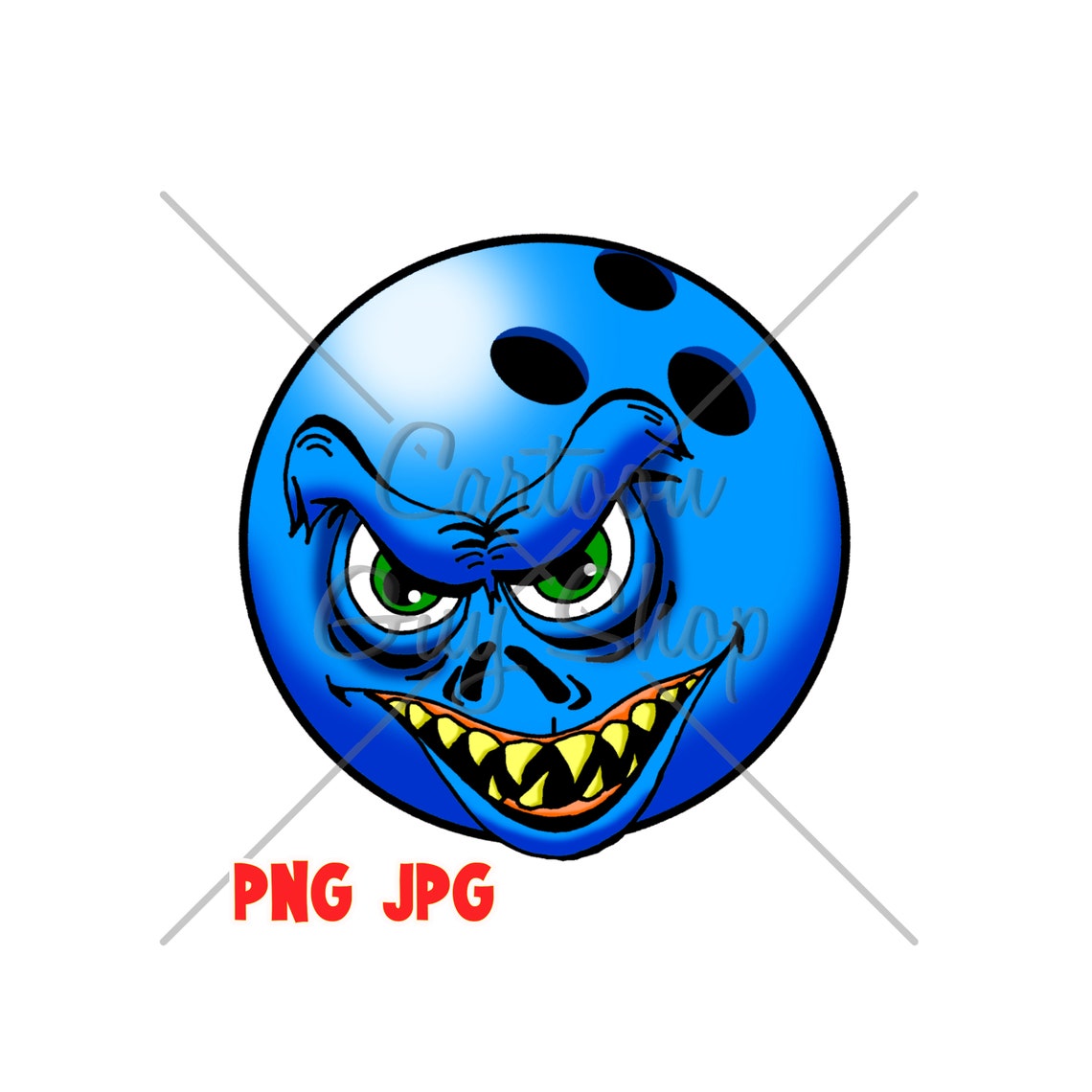 Bowling Clipart Monster Bowling Ball PNG JPG Cartoon - Etsy