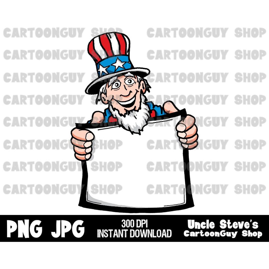Uncle Sam Clip Art - Uncle Sam Holding a Blank Sign - America ...