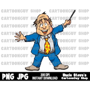Lehrer Clip Art - Professor einer Klasse - PNG - JPG - Sublimation - Cartoon - Digital Download