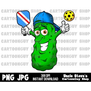 Pickleball Player Cartoon Clip Art: Thumbs Up (Digital Download)