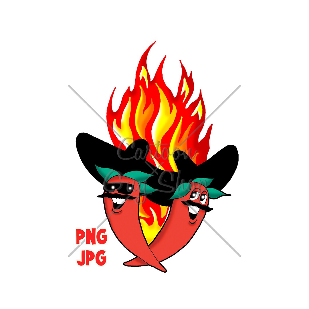 Hot Pepper Clipart Flaming Hot Peppers PNG JPG Cartoon Image Icon ...