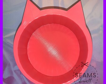 HOT PINK 3D Printed Kawaii Kitty Cat Bowl for Clips, Tools, Accessories, Office Supplies, and More!