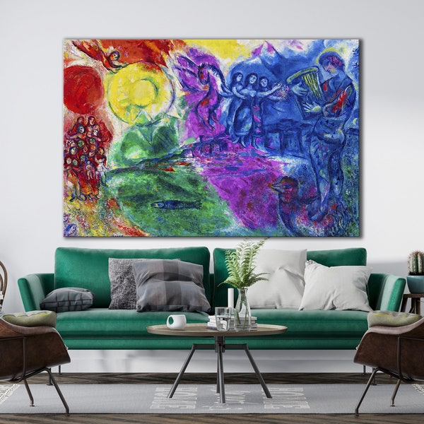 CANVAS ART PRINT Marc Chagall Art Orphee Canvas Print Marc Chagall Painting Reproduction Color Wall Art Print Large Living Room Canvas Print