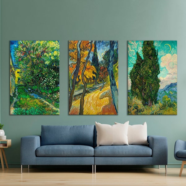 CANVAS ART PRINT Set of 3 Arts Vincent van Gogh Print Classic Art Canvas Print van Gogh Prints Set Wall Art Set Art Set for Living Room