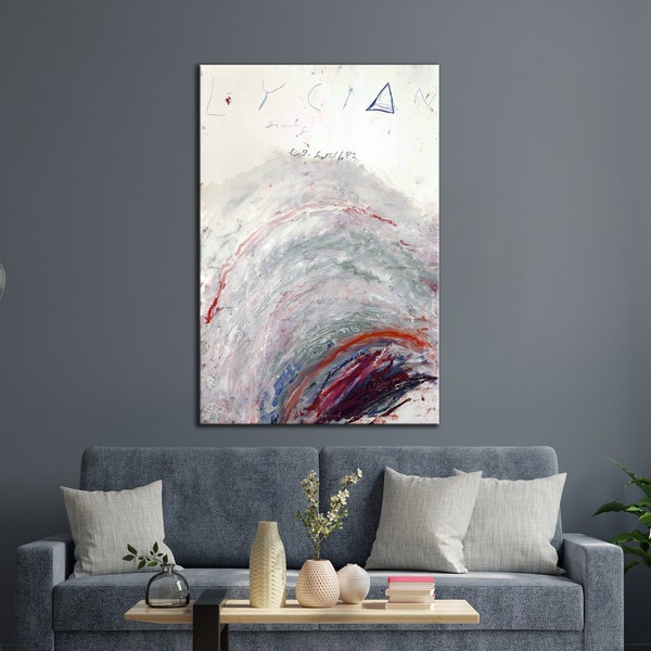 CANVAS ART PRINT Lycian by Cy Twombly Canvas Print Expressionism Art Print Vertical Wall Art for Living Room Minimal Wall Art Framed Canvas