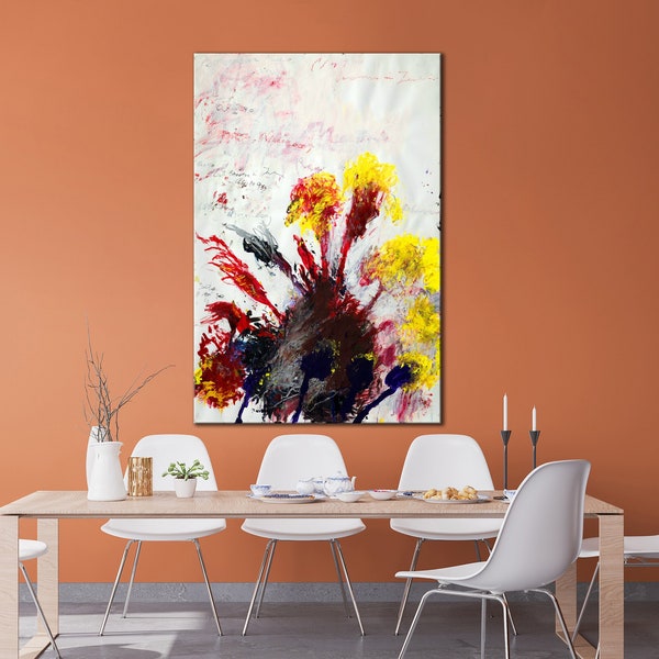 CANVAS ART PRINT Cy Twombly Painting Print Summer Madness Abstract Art Print Color Canvas Art Vertical Wall Art for Living Room Colorful Art