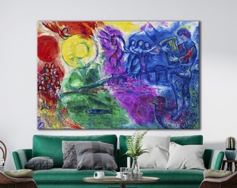 CANVAS ART PRINT Marc Chagall Art Orphee Canvas Print Marc Chagall Painting Reproduction Color Wall Art Print Large Living Room Canvas Print