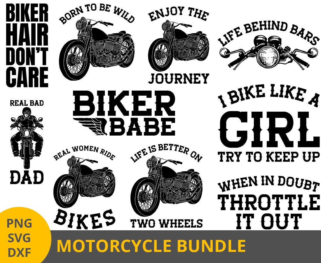 Motorcycle Svg Biker Svg Bundle Motor Bike Quote And Saying Etsy