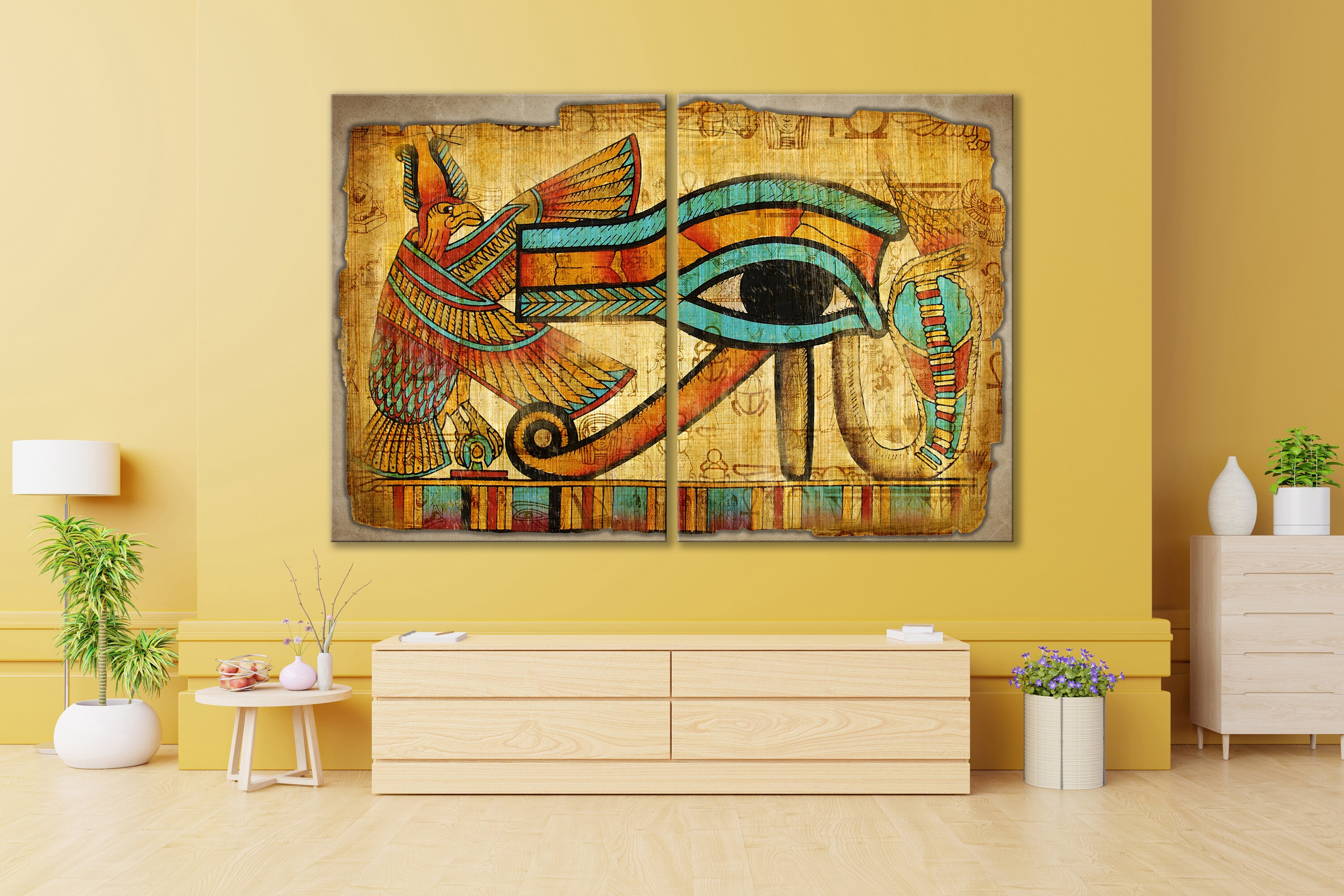 CANVAS ART PRINT Egypt Ethnic Art Print Eye of Horus Canvas Etsy