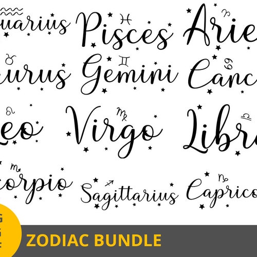 Zodiac Traits SVG Cut File Bundle for Silhouette and Cricut - Etsy