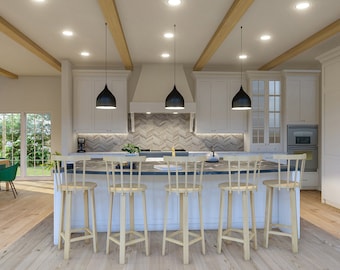 Modern Kitchen Design Service: 3D Renderings & Layout (Digital Service)