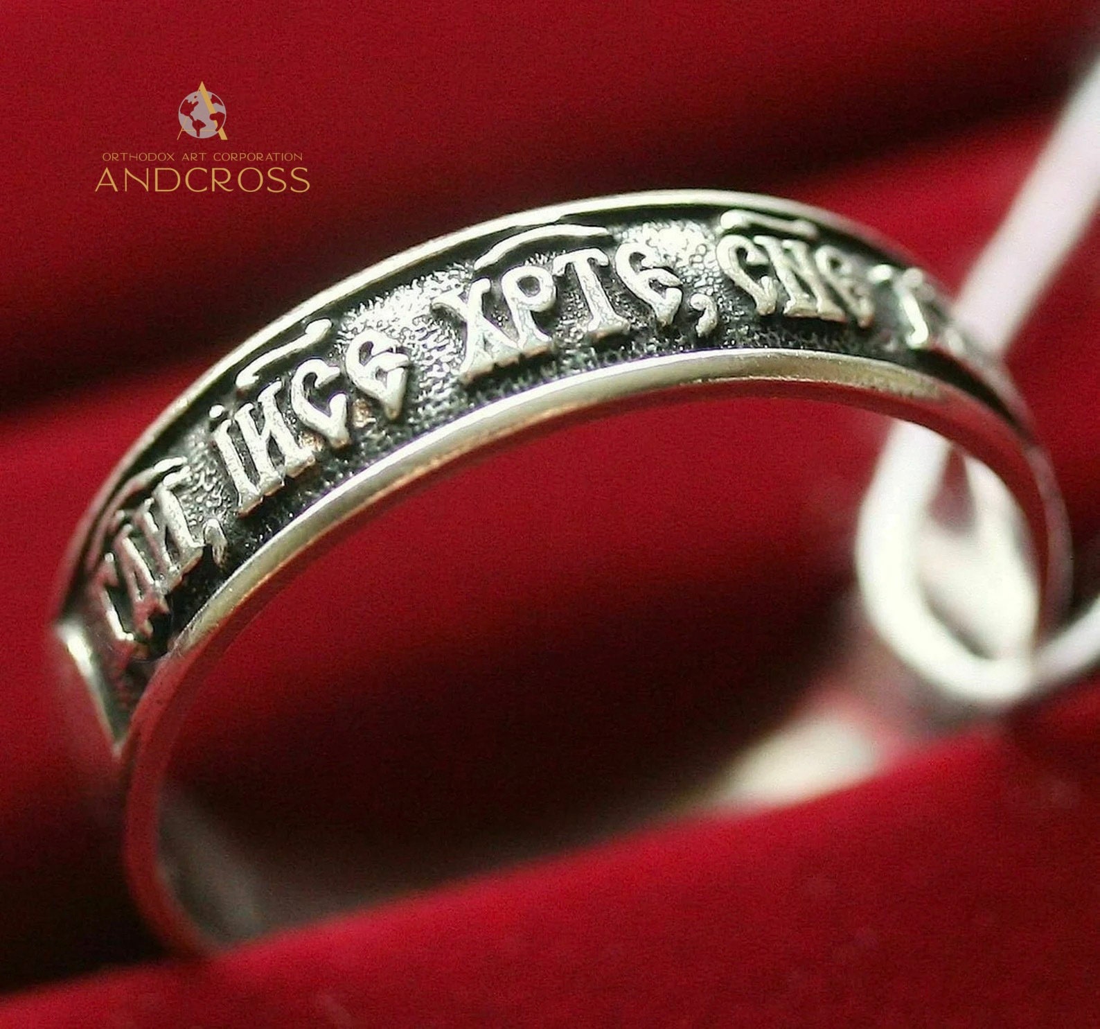 Rare Orthodox Silver 925 Ring Jesus Christ Prayer Russian