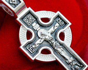 Greek Orthodox Christian Sterling Silver 925 Body Prayer Celtic Cross Guardian