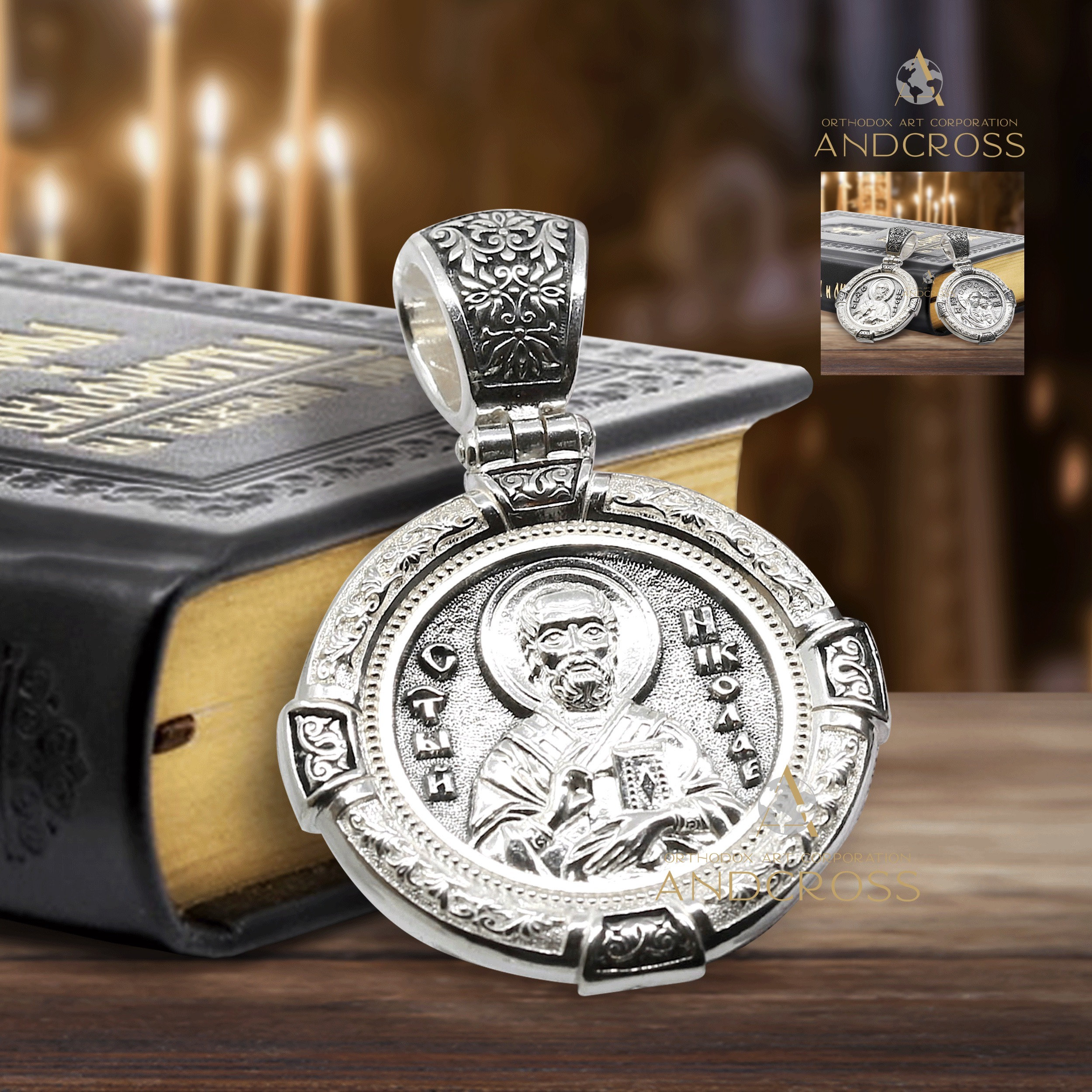 Pendentif Vierge De Kazan - Bijou Religieux Orthodoxe, Plaqué Or Et émail Rouge