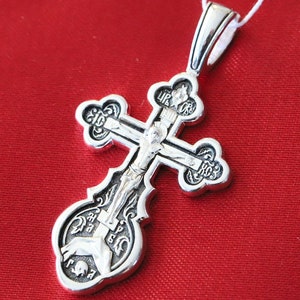Moeder van God teken (Znamenie) Grieks-orthodoxe kruisbeeldketting zilver 925 Bewaar en bescherm gebed