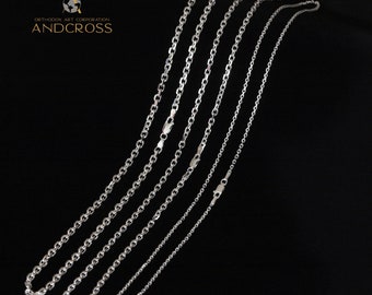 925 Sterling Silber Fest Anker Kette Link-Halskette Hochglanzpoliert Frau Mann Unisex 1,5 mm 2,5 mm 4 mm