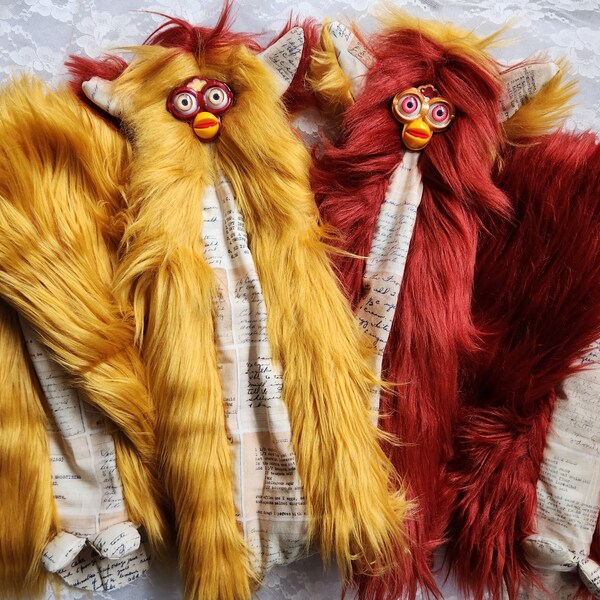 Long Furby Skins Unstuffed, Set of Two: Maroon and Gold Pen Pals