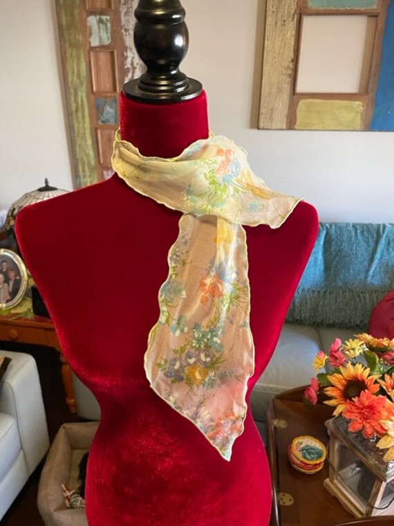 Pastel lady scarf 34x3.5 scarf quick tie or purse… - image 1