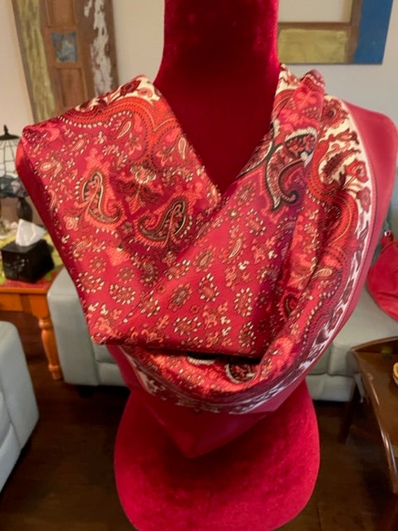 Cranberry Womens scarf 26x26 cranberry silky feel 