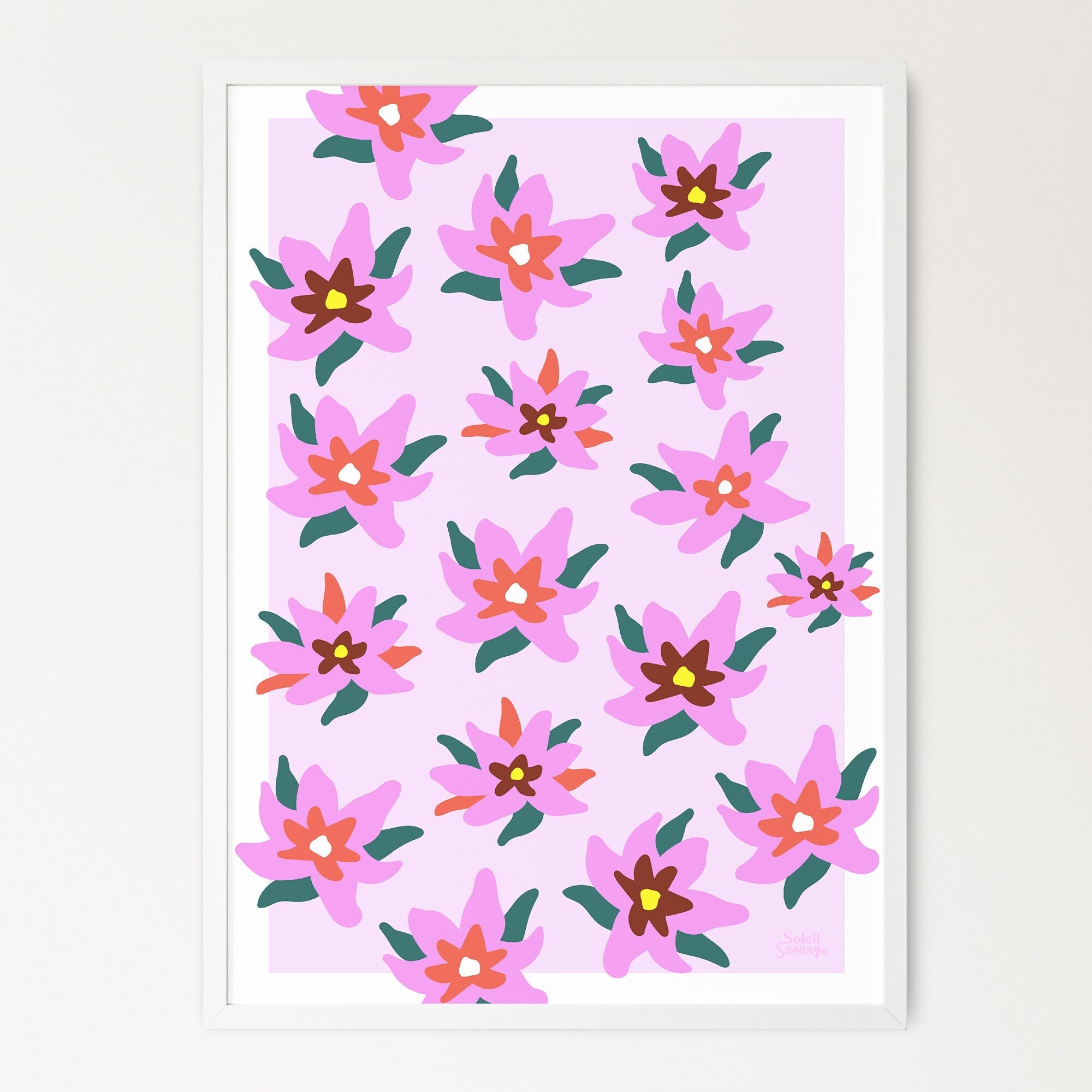 Illustration Affiche A4 A3 Brassée de Fleurs