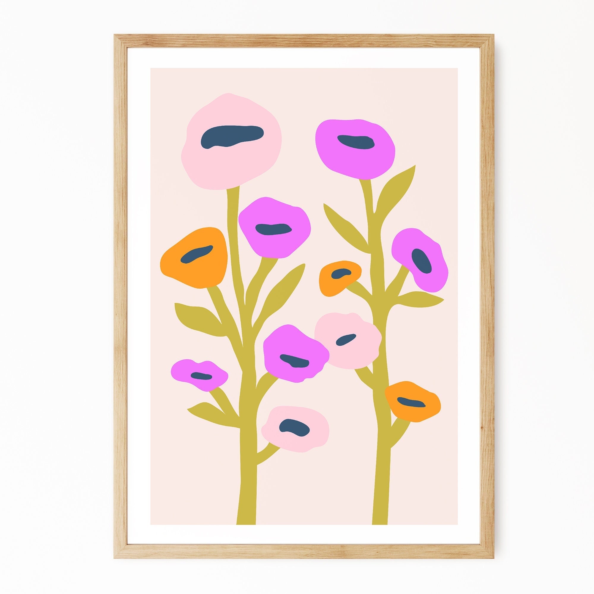 Illustration A4 - A3 Affiche Fall Fleurs Violet