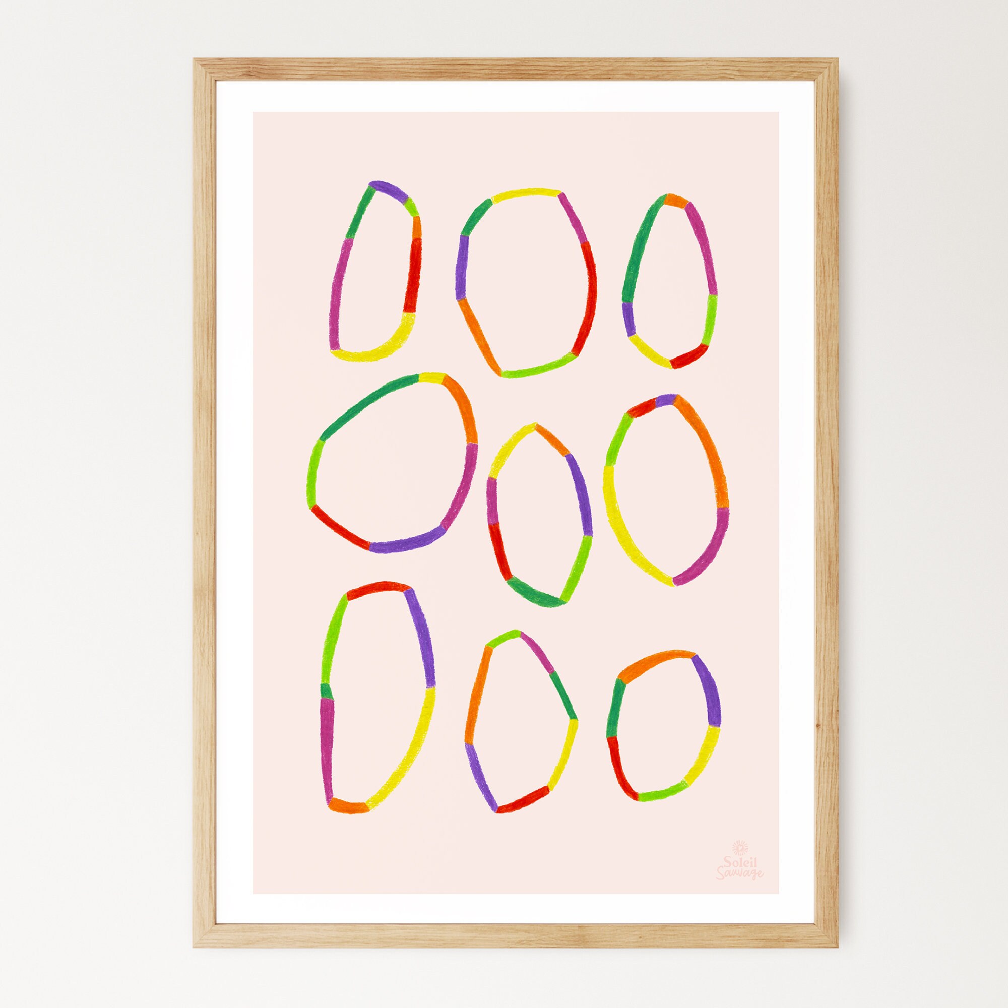 Illustration Affiche A4 - A3 Colorful Rings