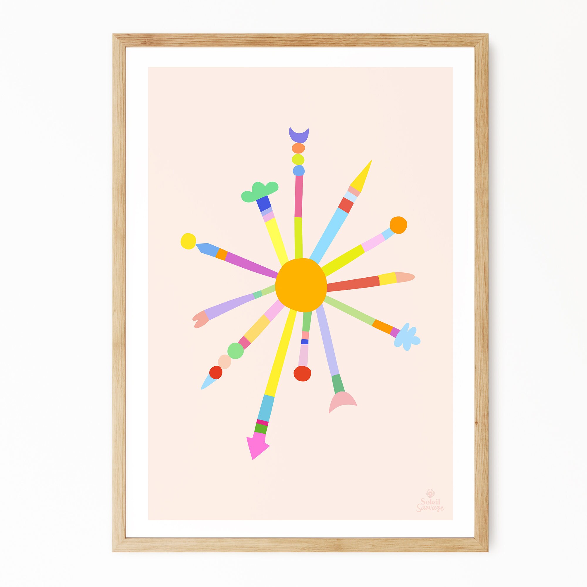 Illustration Affiche A4 - A3 Funny Sun