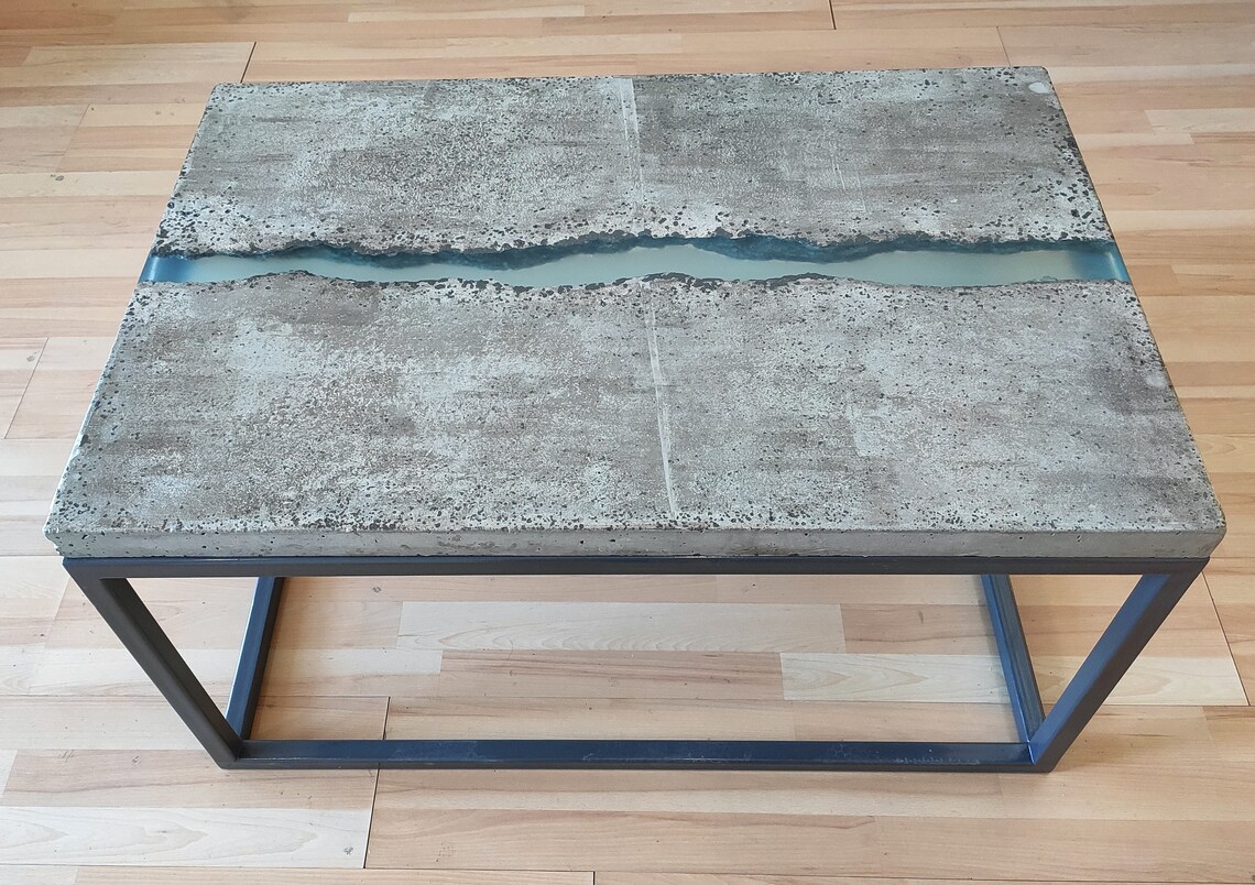 Concrete and epoxy resin coffee table Etsy