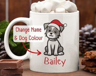 Christmas Dog Mugs Custom Mug Christmas Gift Personalised Coffee Mug Dog Name Gift Dog Lover Christmas Gift