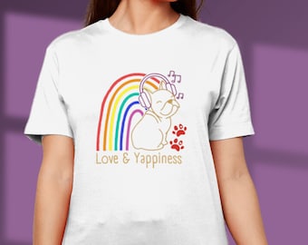 T-shirt pour chien arc-en-ciel, cadeau pour propriétaire de chien arc-en-ciel