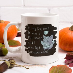 Wolf Mug Dog Lover Coffee Mug Halloween Moon Funny Coffee Mug Dog Lover Gift