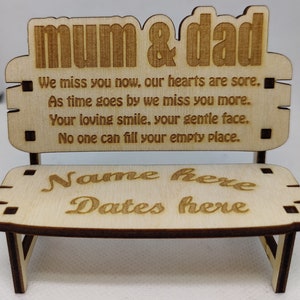 in loving memory memorial bench gift for loved ones mum and dad