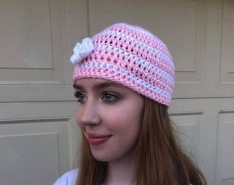 Blue Pink Crochet Knit‎ Bucket Cap Hat Fun Vintage Y2K Funky Beanie Blue Pink Crochet Knit Bucket Cap Hat Fun Vintage Y2K Funky  main image 2